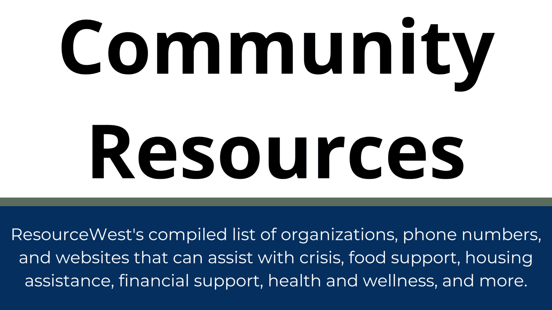 Community Resources ResourceWest